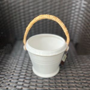 NWT Pottery Barn Woven Ceramic Cachepot 4 Inches